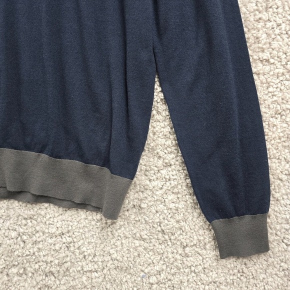 Goodman Brand Sweater Men Large Blue Long Sleeve Pullover Wool Blend Preppy READ - Picture 2 of 15